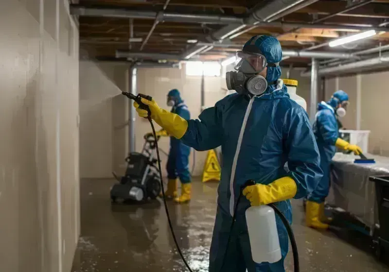 Basement Sanitization and Antimicrobial Treatment process in Desert Aire, WA