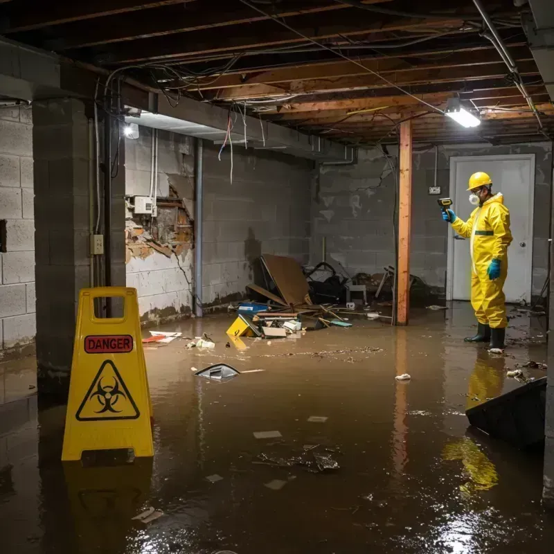 Flooded Basement Electrical Hazard in Desert Aire, WA Property